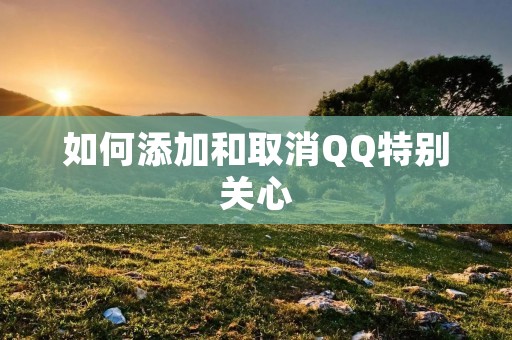 如何添加和取消QQ特别关心