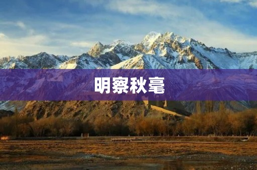 明察秋毫:洞察细微之处的重要性 明察秋毫:洞察细微之处的重要性