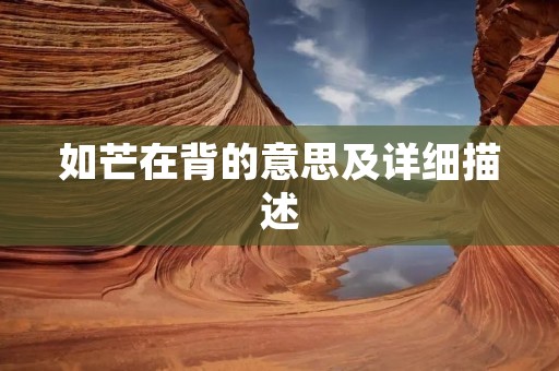 如芒在背的意思及详细描述