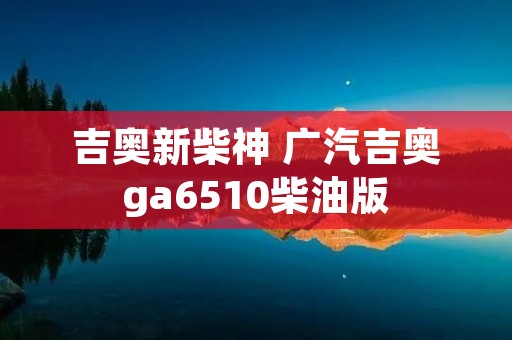吉奥新柴神 广汽吉奥ga6510柴油版 吉奥新柴神 广汽吉奥ga6510柴油版