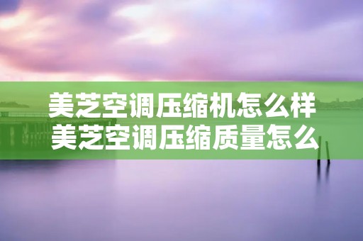 美芝空调压缩机怎么样 美芝空调压缩质量怎么样 美芝空调压缩机怎么样 美芝空调压缩质量怎么样