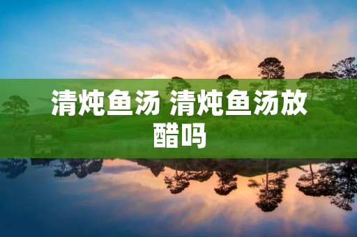 清炖鱼汤 清炖鱼汤放醋吗