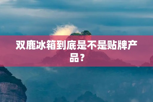 双鹿冰箱到底是不是贴牌产品？