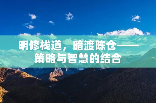 明修栈道，暗渡陈仓——策略与智慧的结合