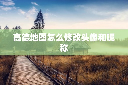 高德地图怎么修改头像和昵称
