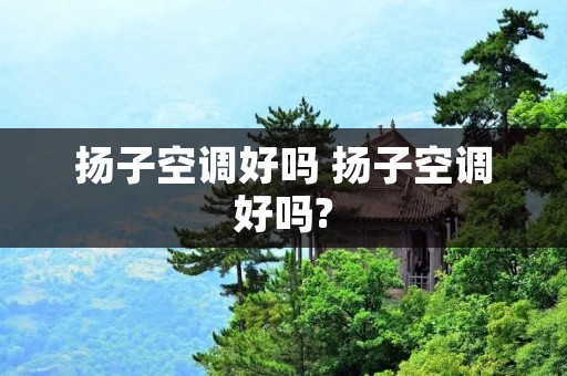 扬子空调好吗 扬子空调好吗?