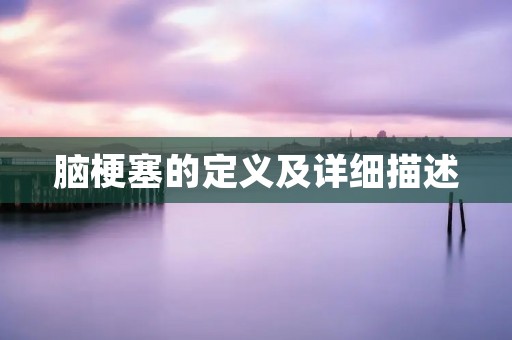 脑梗塞的定义及详细描述