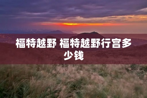 福特越野 福特越野行宫多少钱