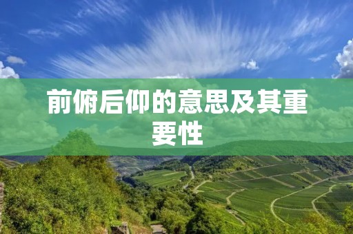 前俯后仰的意思及其重要性