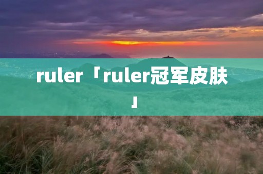ruler「ruler冠军皮肤」