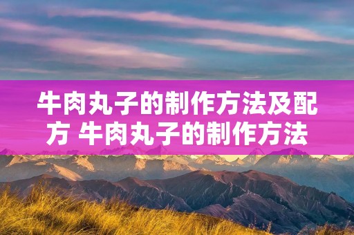 牛肉丸子的制作方法及配方 牛肉丸子的制作方法及配方视频牛肉和啥菜一起做丸子好 牛肉丸子的制作方法及配方 牛肉丸子的制作方法及配方视频牛肉和啥菜一起做丸子好