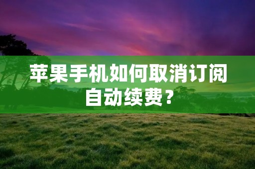 苹果手机如何取消订阅自动续费?