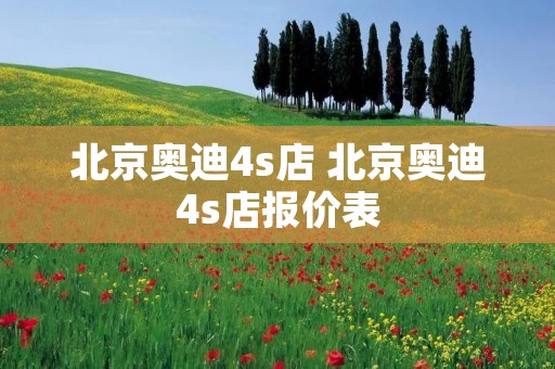 北京奥迪4s店 北京奥迪4s店报价表
