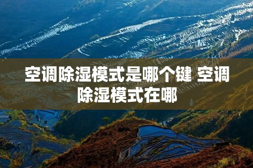 空调除湿模式是哪个键 空调除湿模式在哪