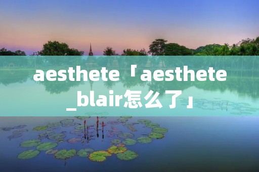 aesthete「aesthete_blair怎么了」