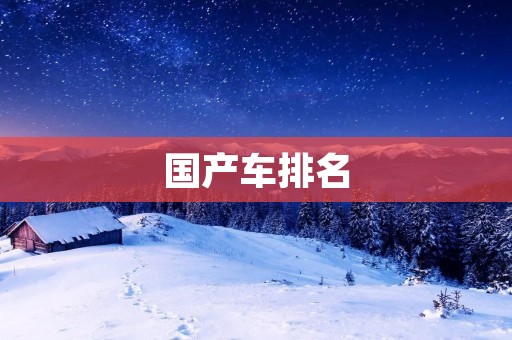 国产车排名：中国汽车市场竞争激烈的现状