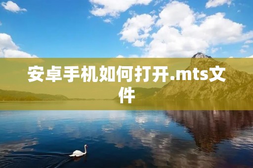 安卓手机如何打开.mts文件