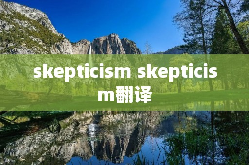 skepticism skepticism翻译