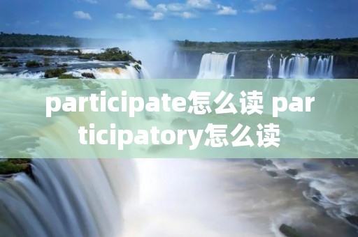 participate怎么读 participatory怎么读 participate怎么读 participatory怎么读