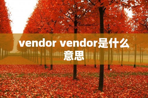 vendor vendor是什么意思