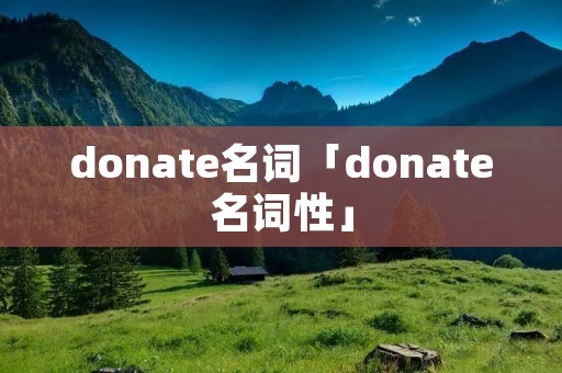 donate名词「donate名词性」