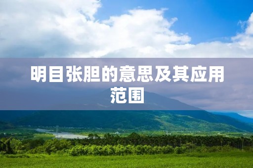 明目张胆的意思及其应用范围