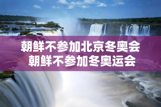 朝鲜不参加北京冬奥会 朝鲜不参加冬奥运会 朝鲜不参加北京冬奥会 朝鲜不参加冬奥运会