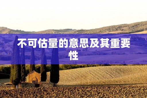 不可估量的意思及其重要性