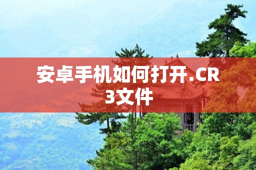安卓手机如何打开.CR3文件