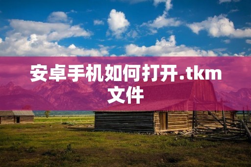安卓手机如何打开.tkm文件