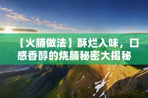 【火腩做法】酥烂入味，口感香醇的烧腩秘密大揭秘！