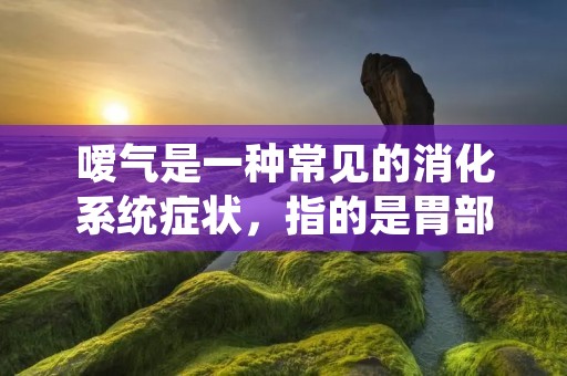嗳气是一种常见的消化系统症状，指的是胃部或食道中的气体通过口腔排出时发出的一种声音或者是胃部不适感。嗳气通常是由于胃部或食道中的气体积聚过多而导致的，这些气体可以是空气、胃酸或消化过程中产生的气体。嗳气的发生一般与饮食习惯、消化功能、生活方式等因素有关。