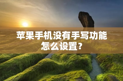 苹果手机没有手写功能怎么设置?