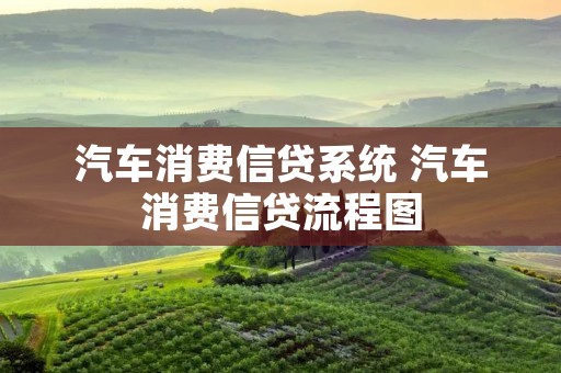 汽车消费信贷系统 汽车消费信贷流程图