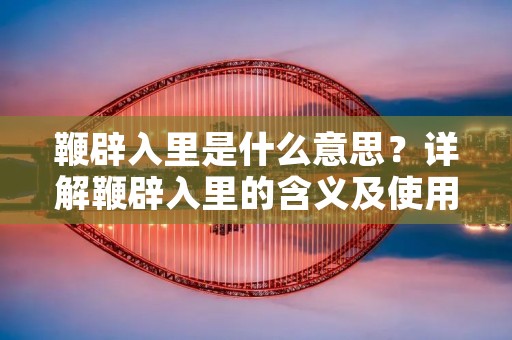鞭辟入里是什么意思？详解鞭辟入里的含义及使用场景