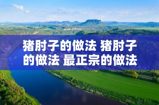 猪肘子的做法 猪肘子的做法 最正宗的做法