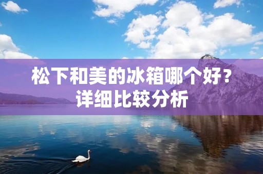 松下和美的冰箱哪个好？详细比较分析