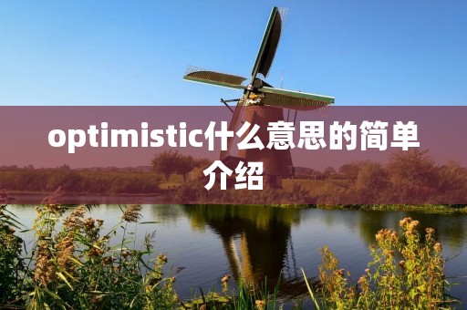 optimistic什么意思的简单介绍 optimistic什么意思的简单介绍