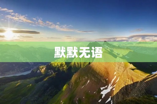 默默无语:生活中的沉默与无奈