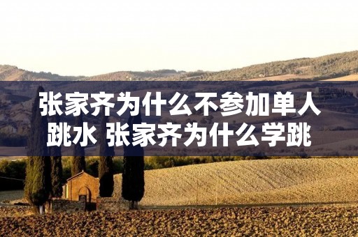 张家齐为什么不参加单人跳水 张家齐为什么学跳水