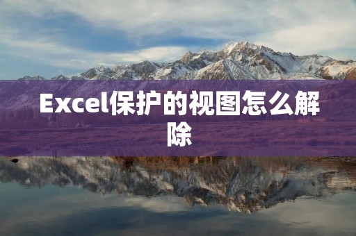 Excel保护的视图怎么解除