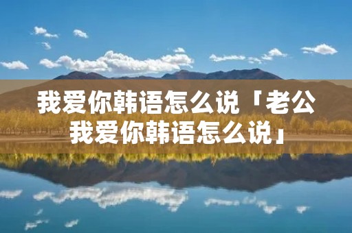 我爱你韩语怎么说「老公我爱你韩语怎么说」
