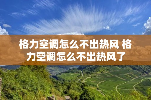 格力空调怎么不出热风 格力空调怎么不出热风了