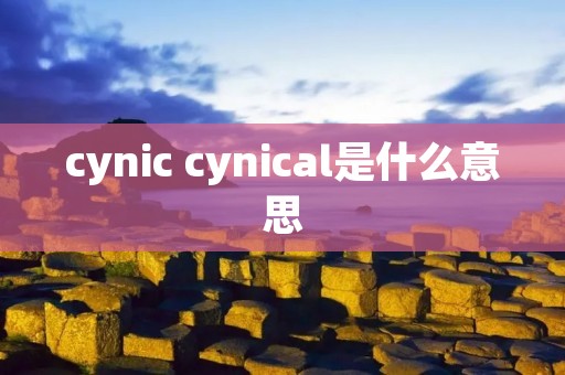cynic cynical是什么意思