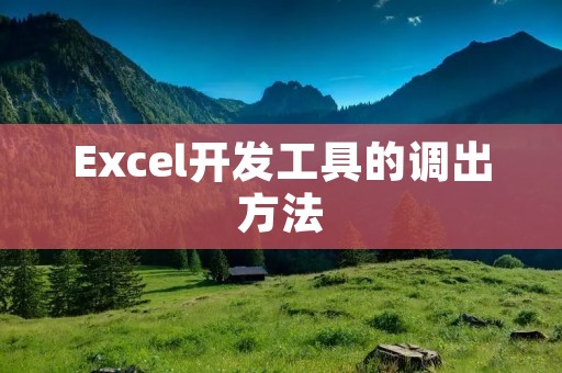 Excel开发工具的调出方法