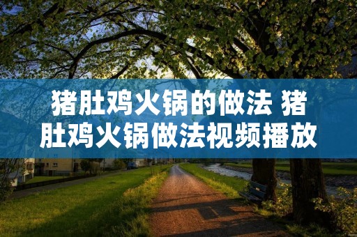 猪肚鸡火锅的做法 猪肚鸡火锅做法视频播放