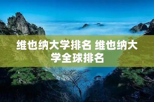 维也纳大学排名 维也纳大学全球排名 维也纳大学排名 维也纳大学全球排名