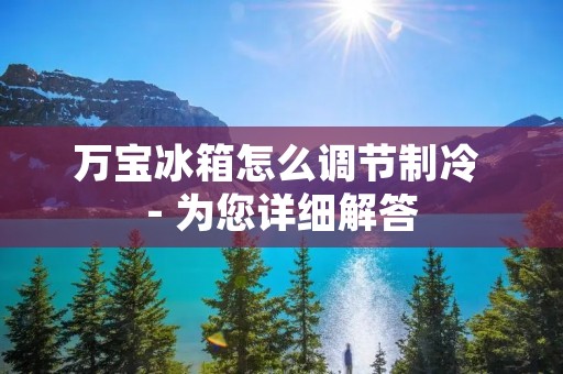 万宝冰箱怎么调节制冷 - 为您详细解答