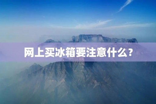 网上买冰箱要注意什么？