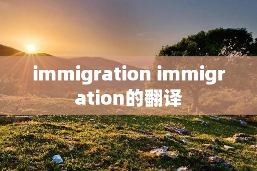 immigration immigration的翻译
